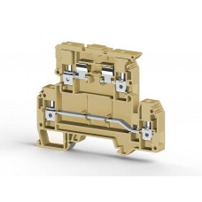 Клеммник 2-х ярусный с держ. предохр. (5х20, 5х25) на DIN-рейку, 4 мм.кв., (бежевый); AVK 4FS Клеммник 2-х ярусный с держ. предохр. (5х20, 5х25) на DIN-рейку, 4 мм.кв., (бежевый); AVK 4FS