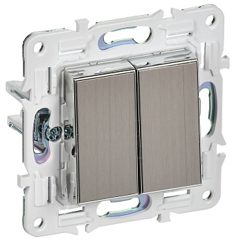 SKANDY Выключ. 2-кл. перекр. 10А SK-V06N никель IEK