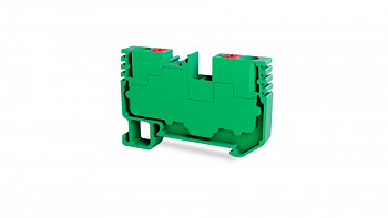 Клеммник на DIN-рейку (Push-in) 4 мм.кв. (зеленый); PFT 4