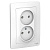 BLANCA С/У РОЗЕТКА двойная без заземления без шторок, 16А, 250В, БЕЛЫЙ