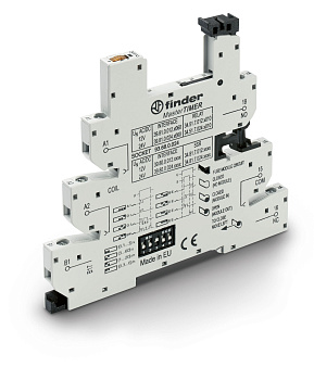 Розетка, серия MasterTimer с безвинтовыми клеммами Push-in для реле 34 серии; встроенный таймер мультифункциональный (AI, DI, GI, SW, BE, CE, DE, EE); регулировка времени 0.1с…6ч; питание 12-24В AC/DC; в комплекте пластиковая клипса; опции: LED