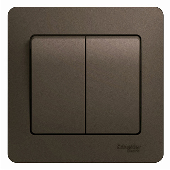 GLOSSA 2-клавишный ВЫКЛЮЧАТЕЛЬ, сх.5, 10АХ, в сборе, ШОКОЛАД GLOSSA 2-клавишный ВЫКЛЮЧАТЕЛЬ, сх.5, 10АХ, в сборе, ШОКОЛАД
