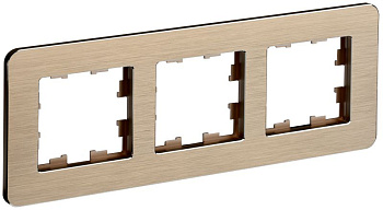 BRITE Рамка 3-мест. РУ-3-1-Бр металл шамп. RE AL IEK