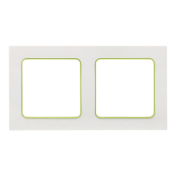 Стокгольм Рамка 2-местная белая с линией цвета зеленый EKF PROxima