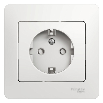 GLOSSA РОЗЕТКА с заземлением со шторками, 16А, в сборе, БЕЛЫЙ GLOSSA РОЗЕТКА с заземлением со шторками, 16А, в сборе, БЕЛЫЙ