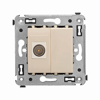 Розетка TV одиночная в стену, "Avanti", "Ванильная дымка"