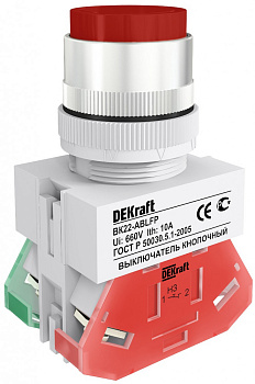 Выкл. кноп. ABLFP D22 КРАСНЫЙ 220В ВK-22