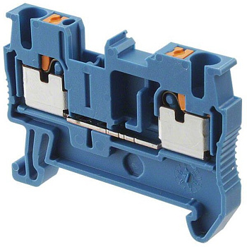 Клеммник на DIN-рейку 3-х выводной (Push-in) 2,5 мм.кв. (синий); PFT 2,5 1X2