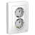 BLANCA С/У РОЗЕТКА двойная с заземлением без шторок, 16А, 250В, БЕЛЫЙ