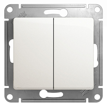 GLOSSA 2-клавишный ПЕРЕКЛЮЧАТЕЛЬ, сх.6/2, 10АХ, механизм, ПЕРЛАМУТР GLOSSA 2-клавишный ПЕРЕКЛЮЧАТЕЛЬ, сх.6/2, 10АХ, механизм, ПЕРЛАМУТР