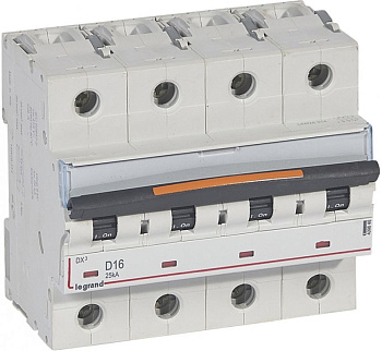 Автоматический выключатель DX3 4П D16A 25кА