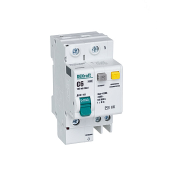 АВДТ 1P+N 6А 100мА тип AC х-ка C ДИФ-101 4,5кА