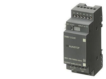 LOGO! DM16 24, МОДУЛЬ РАСШИРЕНИЯ ВХОДОВ-ВЫХОДОВ: 24V DC/24V DC/ТРАНЗИСТОРНЫЕ, 8 DI/8 DO, 4TE