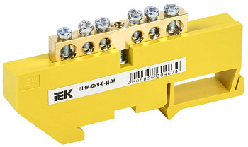 Шина PE "земля" на DIN-изол ШНИ-6х9-6-Д-Ж IEK Шина PE "земля" на DIN-изол ШНИ-6х9-6-Д-Ж IEK