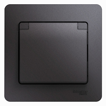 GLOSSA РОЗЕТКА с зазем. со шторками с крышкой,IP20,16А, 250В, в сборе,ГРАФИТ GLOSSA РОЗЕТКА с зазем. со шторками с крышкой,IP20,16А, 250В, в сборе,ГРАФИТ