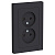 ATLASDESIGN РОЗЕТКА двойная без заземления,16А, в сборе, КАРБОН