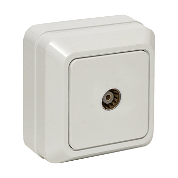 Розетка TV 1-мест. 75Ом 5-862МГц бел. Рим EKF PROxima