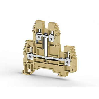 Клеммник 2-х ярусный  4мм.кв., с внутр.перемычкой, (желтый); PIK4NK