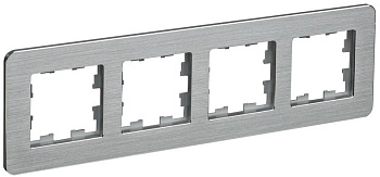 BRITE Рамка 4-мест. РУ-4-1-Бр металл алюм. RE AL IEK