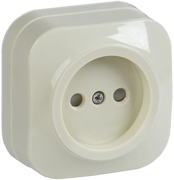 РСш20-2-ХК Розет. 1-ая без з/к с з/ш о/у 10А GLORY крем. IEK