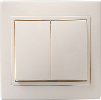 ВС10-2-0-Км Выкл. 2кл 10А керам. КВАРТА крем. IEK