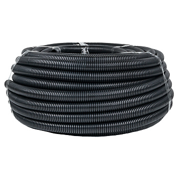 Труба гофр. негорючая безгалогеновая FRHF с протяжкой d32 мм (50 м) черная EKF-Plast