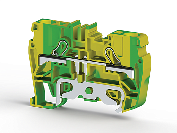 Клеммник пружинный быстрозажимной (Push in), 6 мм.кв., (земля); PYK6T