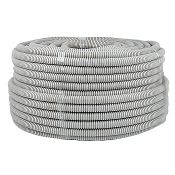 Труба гофр. ПВХ с протяжкой d20 мм (100 м) серая EKF-Plast Труба гофр. ПВХ с протяжкой d20 мм (100 м) серая EKF-Plast