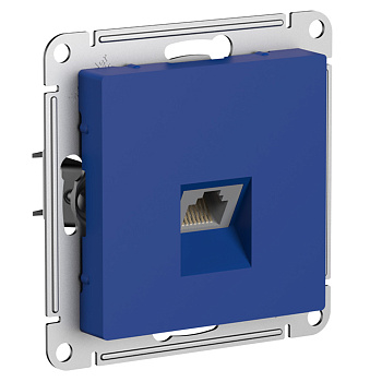 ATLASDESIGN РОЗЕТКА компьютерная RJ45, кат. 6A, механизм, АКВАМАРИН