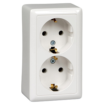 ХИТ О/У РОЗЕТКА двойная с заземлением без шторок 16А, 250В, БЕЛЫЙ. Россия ХИТ О/У РОЗЕТКА двойная с заземлением без шторок 16А, 250В, БЕЛЫЙ. Россия