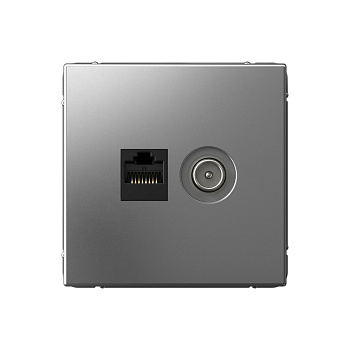 ARTGALLERY РОЗЕТКА двойная ТВ + компьютерная RJ45, кат. 5Е, СТАЛЬ ARTGALLERY РОЗЕТКА двойная ТВ + компьютерная RJ45, кат. 5Е, СТАЛЬ