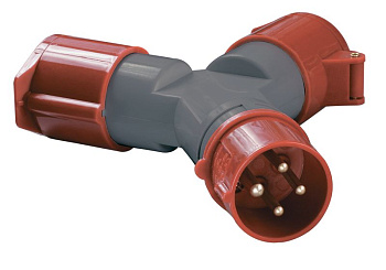 Адаптер двухлучевой TS1012-214 3Р+РЕ 16А 380В IP44 ИЭК Адаптер двухлучевой TS1012-214 3Р+РЕ 16А 380В IP44 ИЭК