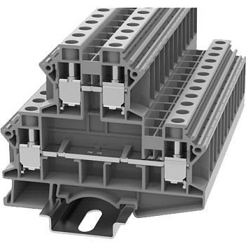 Клеммник на DIN-рейку двухуровневый (Винтовой) 2,5-4 мм.кв. (черный); TBL 2,5-4 2P