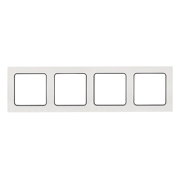 Стокгольм Рамка 4-местная белая с линией цвета черный EKF PROxima