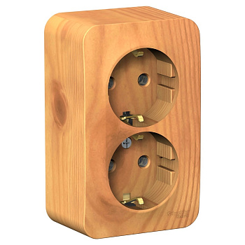 BLANCA О/У РОЗЕТКА двойная с заземлением без шторок, 16А, 250В, ЯСЕНЬ BLANCA О/У РОЗЕТКА двойная с заземлением без шторок, 16А, 250В, ЯСЕНЬ