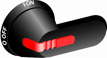 Ручка управления OHB45J6E-RUH (черная) с символами на русском выносная для рубильников ОТ16..125F