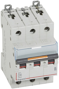 Автоматический выключатель DX3 3П D6A 25кА
