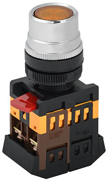 Кнопка ABLF-22 желтый d22мм неон/240В 1з+1р ИЭК Кнопка ABLF-22 желтый d22мм неон/240В 1з+1р ИЭК