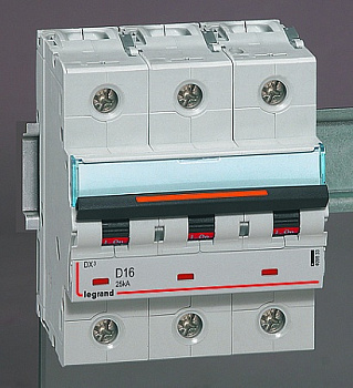 Автоматический выключатель DX3 3П D16A 25кА