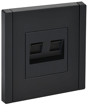 FORTE&PIANO Роз. двойная RJ11+RJ45 кат.5E FP135 чер. IEK