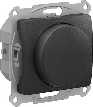 GLOSSA СВЕТОРЕГУЛЯТОР (диммер) повор-нажим, LED, RC, 400Вт, мех., АНТРАЦИТ GLOSSA СВЕТОРЕГУЛЯТОР (диммер) повор-нажим, LED, RC, 400Вт, мех., АНТРАЦИТ